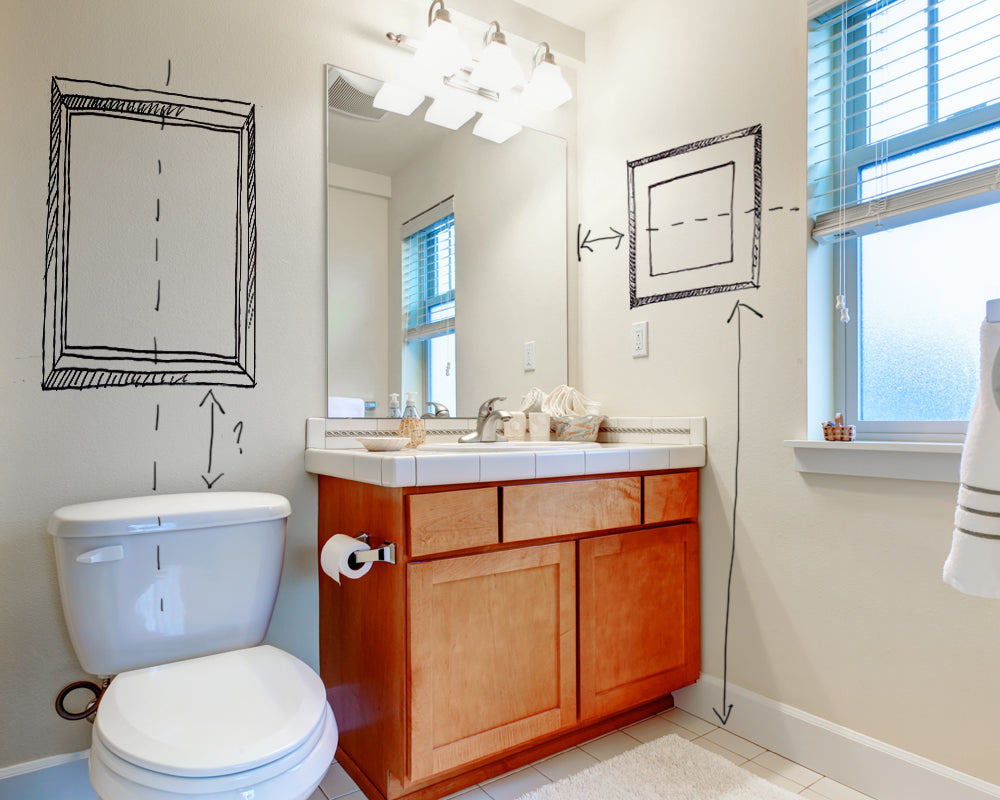 How to hang wall decor in a bathroom